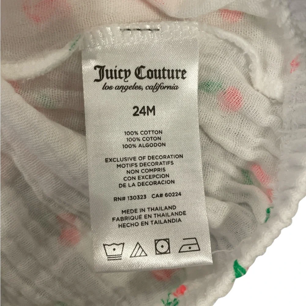 Juicy Couture Ruffle Trim Cherry Matching Set Girls Size 24M